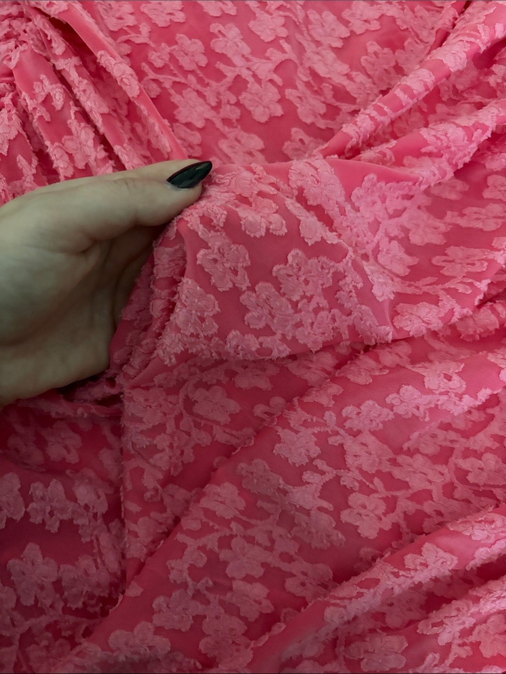 Ruched hot pink floral mini dress - Picture 4 of 7